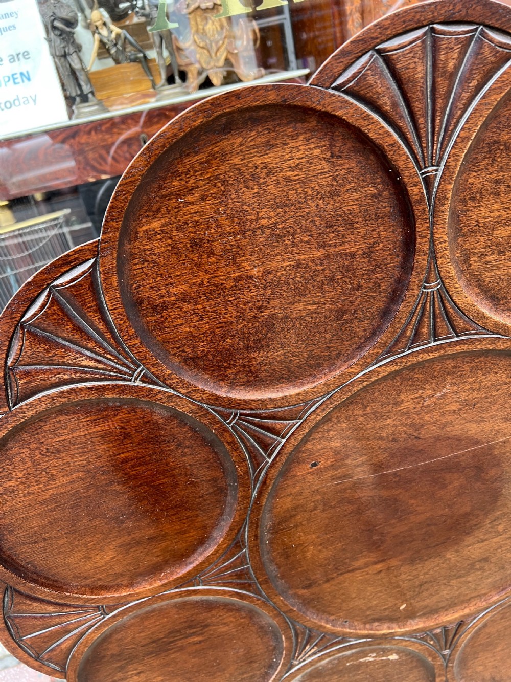 Georgian mahogany Chippendale supper table  View III