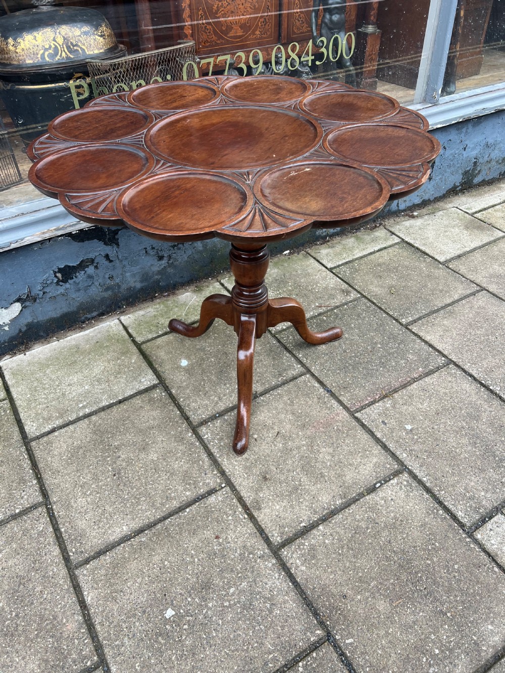 Georgian mahogany Chippendale supper table  View V