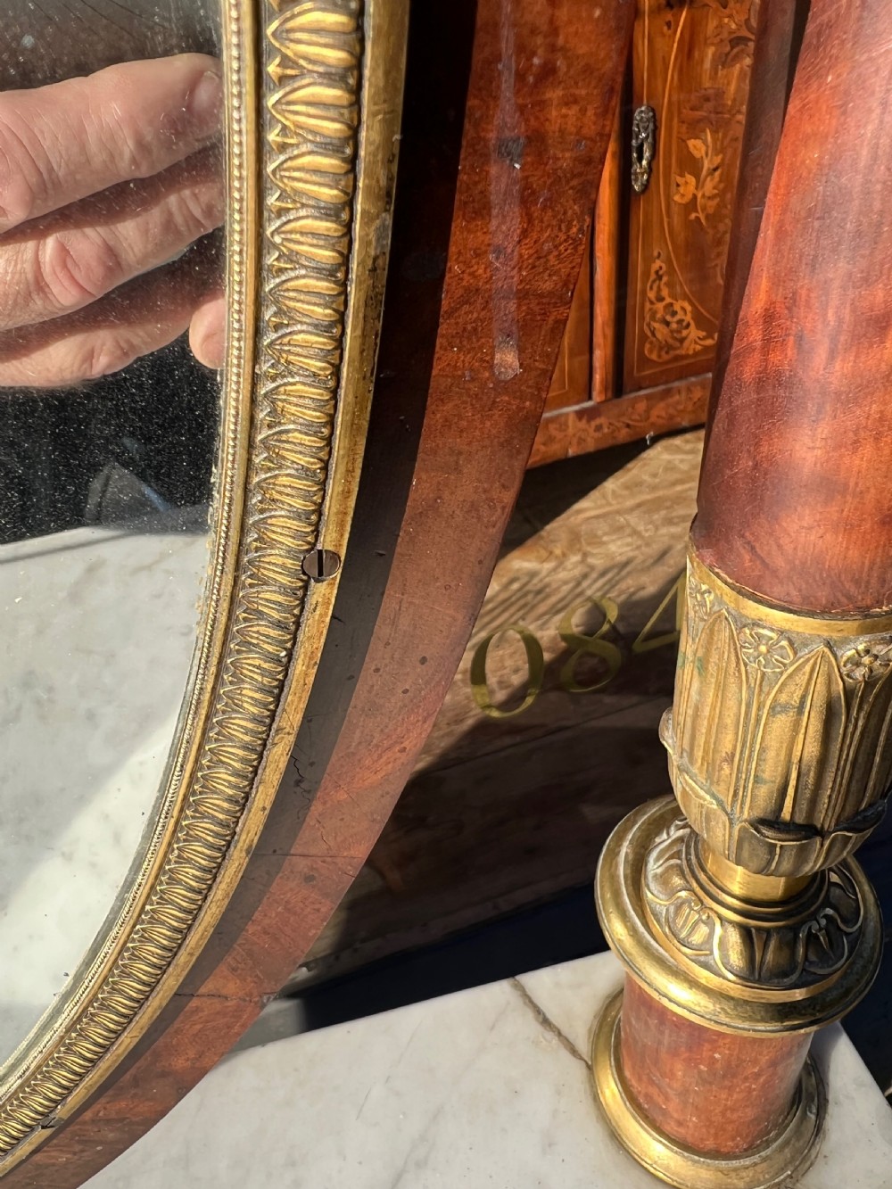 French Empire mahogany and ormolu dressing table  View IX