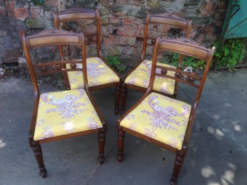 Set of Four C19th Rosewood Chairs