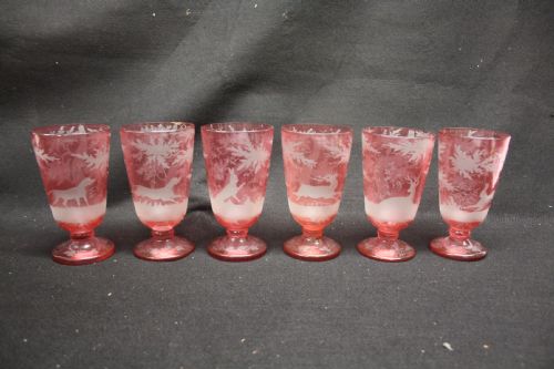 Set of Six Bohemian Glasses