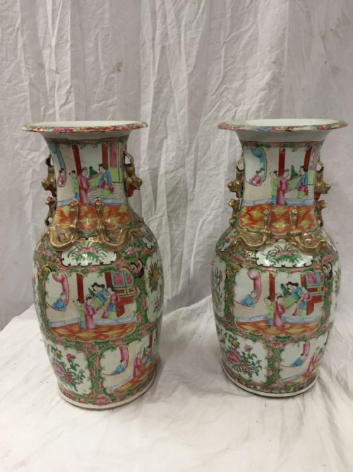 fig 1. Large pair of C19th famille rose vases