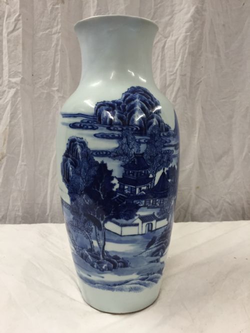 Large C18th Blue and White Chinese Vase