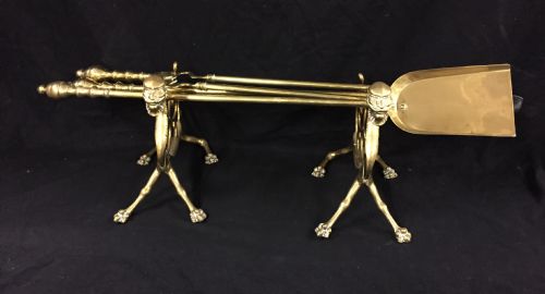 Set of Fire Irons Complete with Fire Dogs/ Andirons
