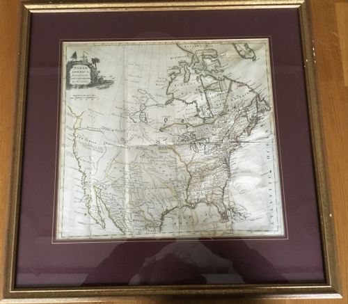 Map of North America C1780 by Thos Kitchin