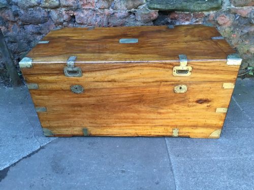 Large Camphorwood Campaign Brass Mounted Trunk