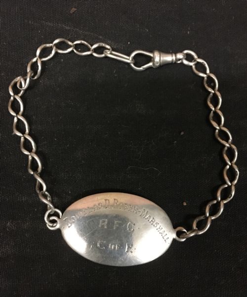 A Rare Silver Royal Flying Corp Ww1 Silver Hm Identity Bracelet