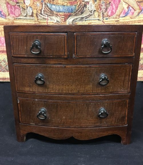 C19th Bow Fronted  Miniature Chest of Drawers