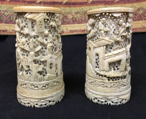 Pair of Chinese Ivory Carvings