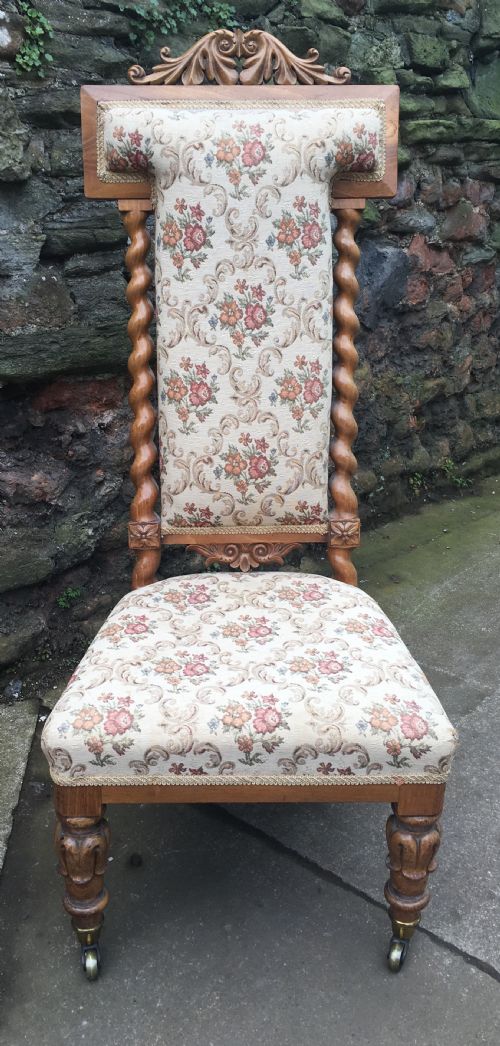 C19th Ash Wood Nursing Chair or Prie-dieu

