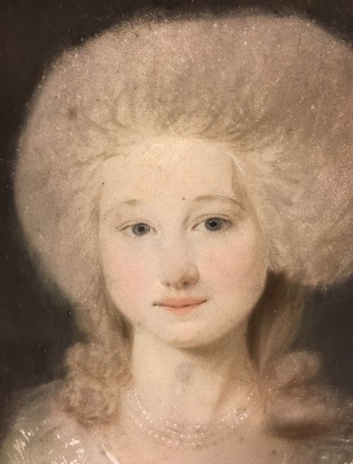 fig 2. C18th pastel portrait of a young woman  by JFA TISCHBIEN ( 1750-1812 ) 