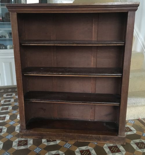 C19th Small Walnut Veneered Open Bookcase.