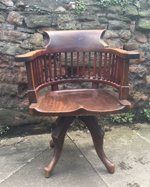 C19th Solid Mahogany Office/desk Chair