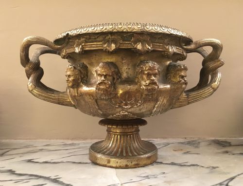 C19th Gilt Bronze Warwick Vase