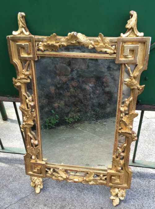 C19th Giltwood Mirror with Oak Leaf and Acorn Decoration