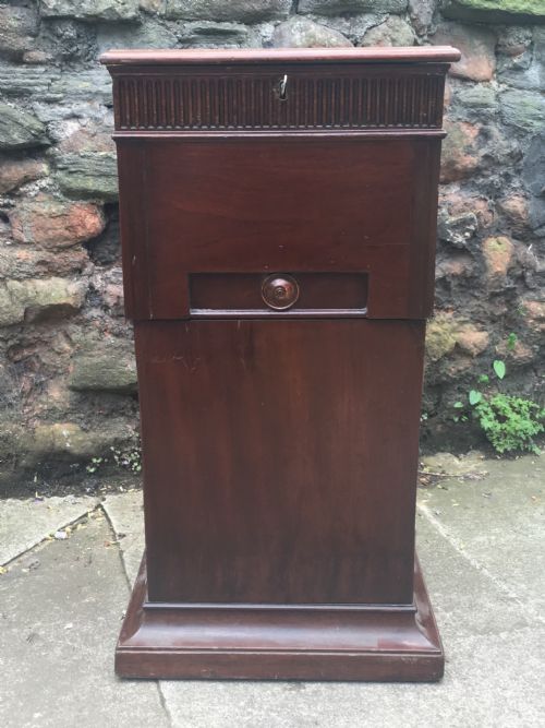 C18th Mahogany Pedestal with Plate Warmer and Cupboards