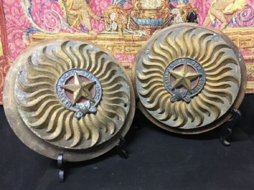 A Pair of Order of the Star of India Painted Cast Metal Wall Plaques from a Ship
