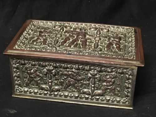 C19th Plated Box/ Casket Decorated with Putti.