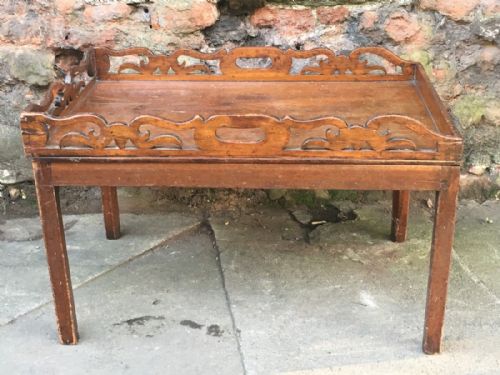 C19th Butlers Tray on  Later Stand, Coffee Table Height