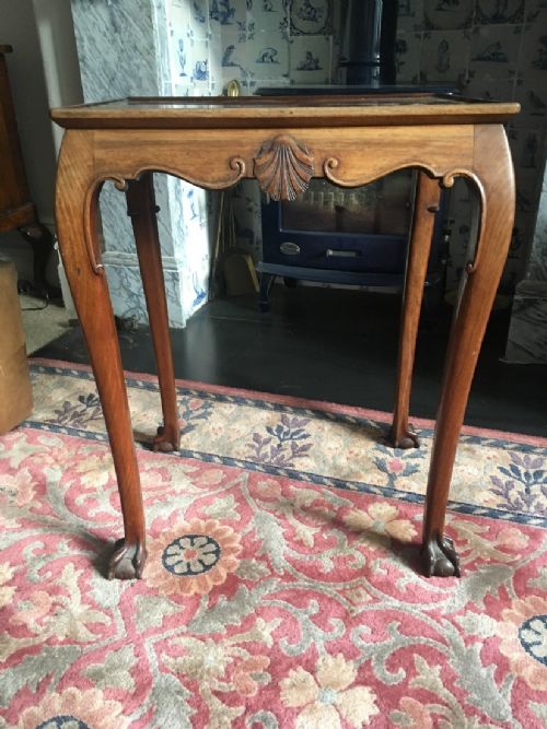 C19th Mahogany Dished Top Small Silver Table
