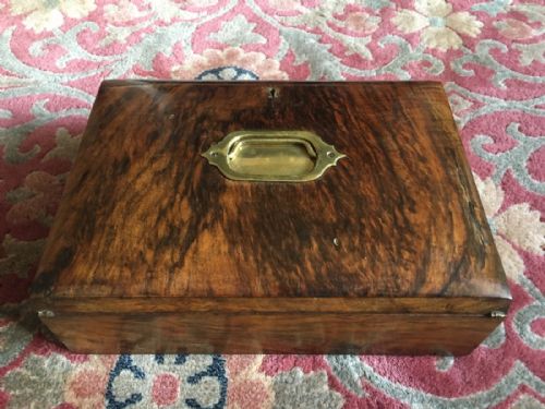 C19th Walnut Combination Writing Slope and Stationery Box