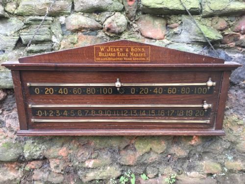 Oak Billiard Score Board by W Jelks & Sons