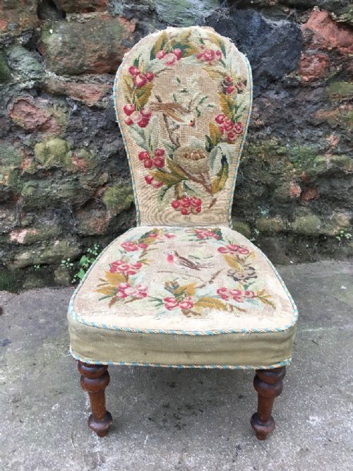 C19th Embroidered Child's Chair