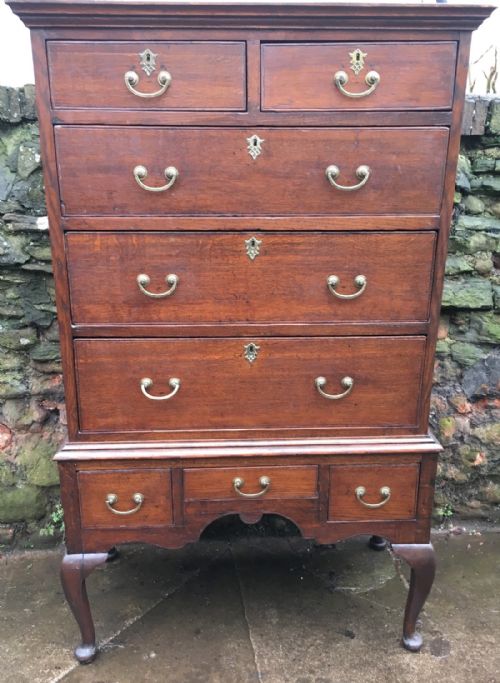 Antique Oak Chest on Stand