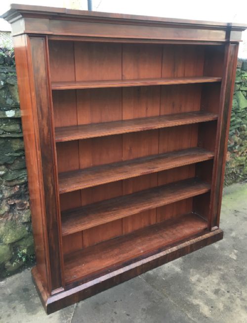 C19th Large Mahogany Open  Bookcase