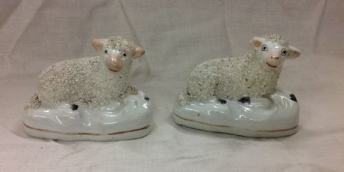 Two Miniature Staffordshire Sheep