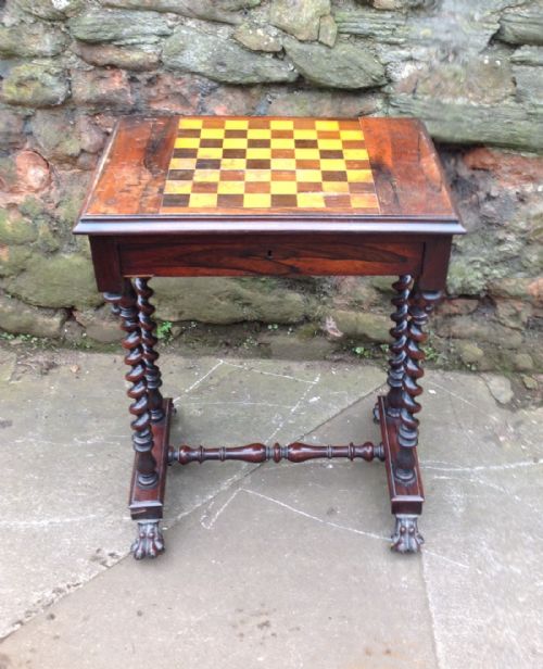 C19th Rosewood Games Table