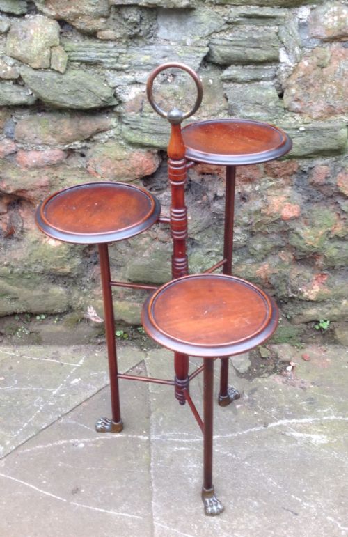 Edwardian Mahogany and Brass Display Stand.