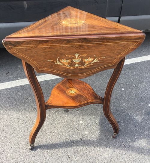 C19th Rosewood Inlaid Table