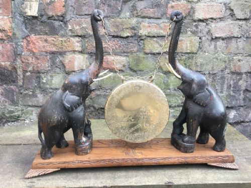 C19th Table Gong with Elephants