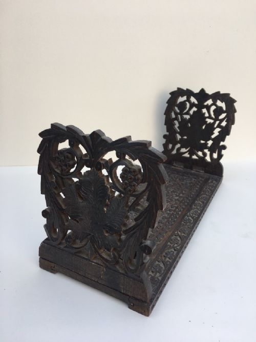 C19th Raj Period Carved Bookslide