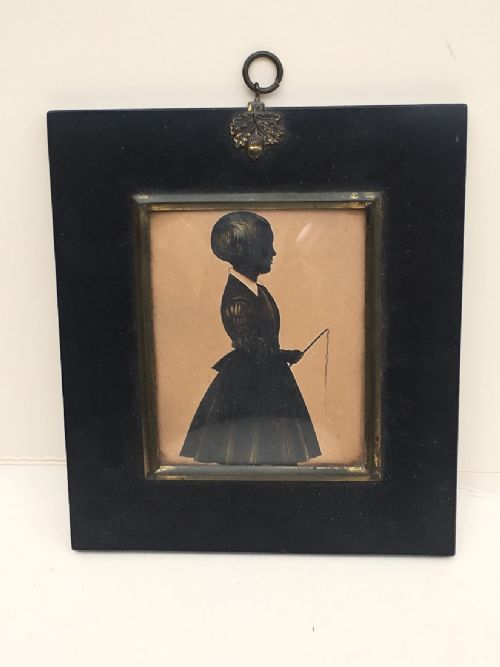 C19th Silhouette in Papier Mache Frame