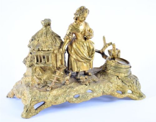 A Latec18/ Early 19th French Encrier in Ormolu