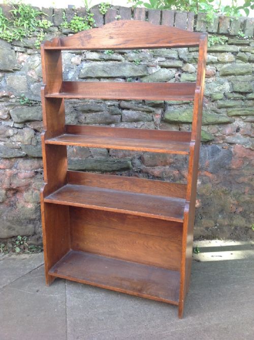 Late C19th Waterfall Oak Bookcase