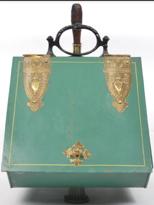 C19th Painted Steel Coal Box