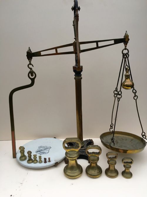 Large Pair of C19th Bem Weights by Bartlett of Bristol