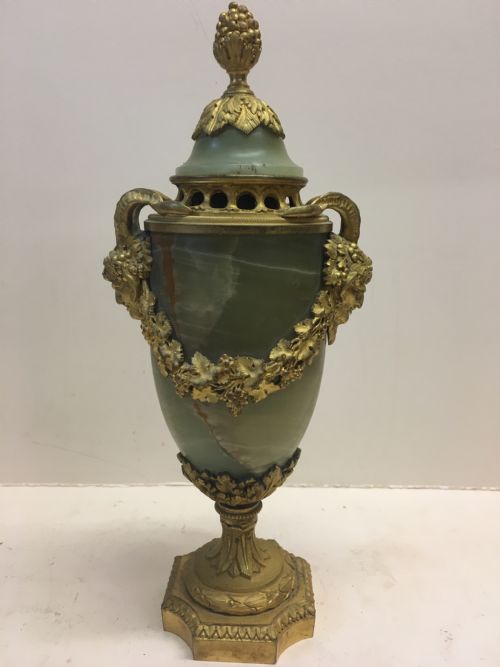 C19th Gilt Bronze Mounted Onxy Vase and Cover Sensor