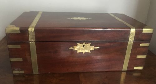 C19th Campaign Laptop Desk with Secret Drawers