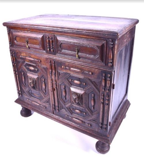 A Late C17th Oak Cupboard 95 Cms Wide