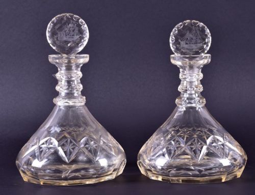 Early C19th Pair of Ships Decanters
