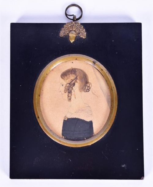 Early C19th American Portrait Miniature of a Young Lady