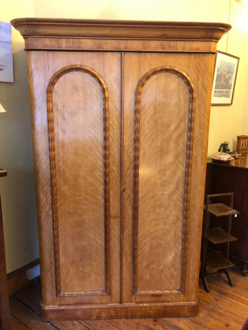 C19th Double Wardrobe in Satin Birch