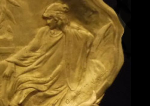fig 1. A gilt bronze tray signed A Moreau