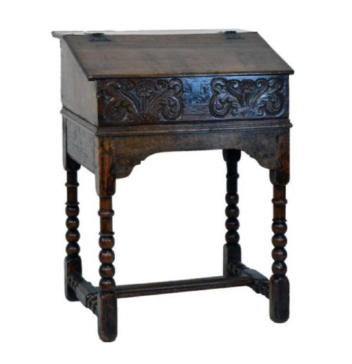 C17 Th Oak  Bible Box on Stand English
