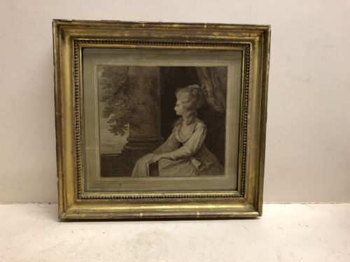 Georgian Print of Georgina Duchess of Devonshire by Bartolozzi in Original Frame