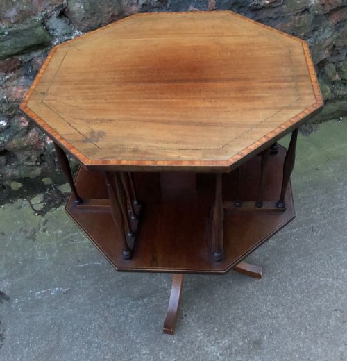 Edwardian Mahogany Revolving Book Table